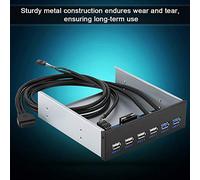 Fesjoy Pannello Frontale con 4 Interfacce USB2.0 e 2 Interfacce USB3.0 | Design in metallo resistente, converte lo spazio su disco floppy, trasferimento dati simultaneo, non è necessaria alcuna