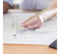 Fesjoy Penna da Scrittura Compatta, Elegante Strumento per Firme in Ottone | Ottone resistente, corpo leggero, ricarica di inchiostro da 0,5 mm, ideale per le vacanze, dimensioni portatili
