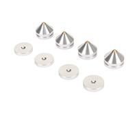 Fesjoy Piedini Isolanti per Altoparlanti, 4 Pezzi Tappetino Isolante per Altoparlanti in Lega di Alluminio per Altoparlanti, Amplificatori, Giradischi, Lettori CD DVD, Separati con Pad (Argento)