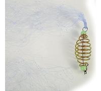 Fesjoy Rete da Pesca a Molla in Rame, Rete Robusta da 4 Pezzi con Perline Luminose per la Pesca Notturna, Perfetta per la Pesca in Secca, Fornita con Guadino (7 maglie)