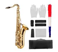 Fesjoy Sassofono Tenore Suono Meraviglioso Sassofono Sib Professionale con Custodia per il Trasporto per Suonare da Musica Classica Jazz Ottone Laccato Oro