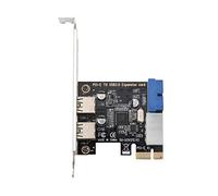 Fesjoy Scheda di Espansione USB 3.0 a Doppia Porta Ad Alta velocità, PCIE a USB 3.0, velocità di Trasmissione da 5 Gbps, Chip VL805, Alimentazione Stabile, per Sistemi Operativi, con
