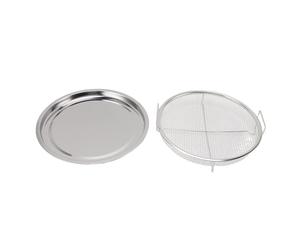Fesjoy Set Cestello per Friggitrice e Vassoio per Frutta e Verdura una Cottura Uniforme, Facile, Meno Disordine Pasti più Sani, Padella in Acciaio Inossidabile da 11,8 Pollici