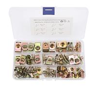 Fesjoy Set di Morsetti Dadi a U per Collegamento Fisso, Kit di Dadi Resistenti Alla Ruggine Ad Alta elasticità e Alta Resistenza, 60 Pezzi, M4 M5 M6 M8, Zincato a Colori per Auto