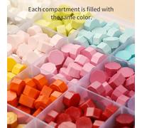 Fesjoy Set di Perline di Ceralacca Colorate con Scatola Portaoggetti per Buste con Timbri Sigillo Ceralacca, Inviti Nozze, 600 Pezzi (#2)