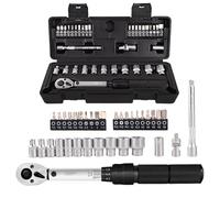 Fesjoy Set di Punte per Chiave a Bussola in Acciaio Al Cromo Vanadio per Tecnici Professionisti e Lavori Automobilistici - Kit di Chiavi Dinamometriche da 2-20 Nm con Diverse Combinazioni e