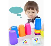 Fesjoy Set di Tazze Impilabili per Bambini, Giocattolo Educativo | Migliora le capacità cognitive, sicuro e non tossico, perfetto per la casa e i gruppi di gioco