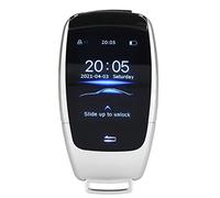 Fesjoy Smart Remote Key con Schermo LCD Touch (Silver) | Funzione di accesso senza chiave, display LCD da 2 pollici, lega di alluminio, compatibile con i modelli di motore Start Stop