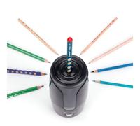 Fesjoy Temperamatite Automatico Lama Elicoidale Resistente e Durevole per Matita Colorata 6-12 Mm, Alimentato a Batteria per Forniture Ufficio Bambini e Adulti (Nera)