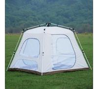 Fesjoy Tenda da Campeggio Automatica da Campeggio 9 kg Design a Due Porte, Tenda Pop-up in Lega di Alluminio per Campeggio Casual, Escursioni, Festival, Incontri sulla Spiaggia con (Beige Bianco)