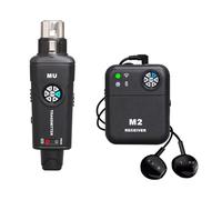 Fesjoy Versatile di Monitoraggio In-ear Connessione Wireless Affidabile Facile Gestione del Dispositivo per Musicisti e Ascolto Quotidiano ABSTrasmettitore e Ricevitore Set per Studio Band (Nera)