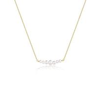 Feskive Delicata collana con ciondolo di perle per le donne placcato oro 14k eleganti collane di perle d'acqua dolce Toggle Paperclip collana di perle mezza perla mezza catena girocollo collana