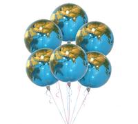 Fesnova 6 palloncini a forma di mappa del mondo, 55,9 cm, 4D, blu, per compleanno, inizio della scuola, viaggi, decorazioni per feste