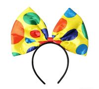 Fesnova Cerchietto giallo pagliaccio con pois colorati, 1 accessorio per clown, copricapo da donna, per carnevale, feste, feste in costume, feste di compleanno, divertenti per adulti