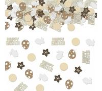 Fesnova Set di coriandoli pasquali, colori pastello, uova, coniglietti, 2 - 4 cm, decorazione da tavolo (100 pezzi)