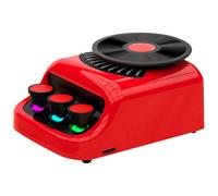 fesoklaf Altoparlante Bluetooth retrò, stile vintage, in vinile, portatile, senza fili, con suono bianco, luci ambientali, diffusore di aromi, giradischi, supporto scheda TF per casa e ufficio (rosso)