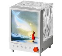 fesoklaf Aurora - Altoparlante Bluetooth con proiezione di colori, oscuramento continuo, sincronizzazione del suono luminoso, 10 ore di riproduzione per dormire, decorazione per la casa, camera da