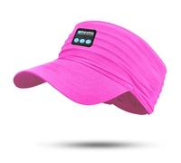 fesoklaf Cappello con visiera parasole Bluetooth, cuffie per donne e uomini, protezione UV a tesa larga, cappello da spiaggia, coda di cavallo, berretto sportivo per attività all'aperto, golf