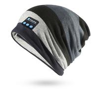 fesoklaf Cuffia Bluetooth per uomo donna autunno morbido senza fili musica slouchy lavorato a maglia berretti sportivi con microfono, A, Taglia unica