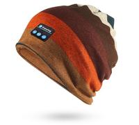 fesoklaf Cuffia Bluetooth per uomo donna autunno morbido senza fili musica slouchy lavorato a maglia berretti sportivi con microfono, C, Taglia unica