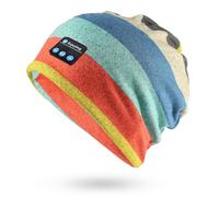 fesoklaf Cuffia Bluetooth per uomo donna autunno morbido senza fili musica slouchy lavorato a maglia berretti sportivi con microfono, D, Taglia unica