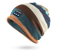 fesoklaf Cuffia Bluetooth per uomo donna autunno morbido senza fili musica slouchy lavorato a maglia berretti sportivi con microfono, B, Taglia unica