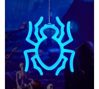 Fespcj Halloween Spider LED Neon Light Decor - Batteria di progettazione in plastica a prova di rotture/USB alimentato per la decorazione del portico della finestra della festa interna (blu)
