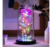 Fespcj Luce notturna del logo della rosa, illuminazione innovativa LED a risparmio energetico, Halloween e decorazione di Natale, regalo di affari colorato della farfalla della rosa del metallo