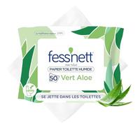Fess'nett - Carta igienica umida pocket verde aloe x50 - formula dermatologicamente testata 0% parabeni, 0% fenossietanolo - per pelli normali