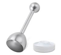 FESSOSKO 6 Pezzi Porta Uova in Plastica, Portauova Rotondi con Rompi Guscio Uova in Acciaio Inossidabile, Portauova Portatili alla Coque, Impilabili, Adatti per Cucina e Ristorante, Bianco
