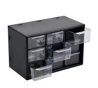 FESSOSKO 9 Scomparti Scatola Contenitore Portaoggetti di Classificazione in Plastica Cassetta Attrezzi Scatola Organizer per Perline, Gioielli, Attrezzi, Viti, Piccole Parti