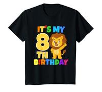 Festa a Tema It's My 8th Birthday Lion Safari Jungle Age 8 Maglietta