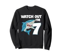 Festa a Tema Shark 7th Birthday Watch out I'm 7 Ocean Kid Felpa