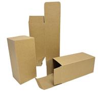 Festa Centro (7x7x16cm 50Pz; Scatoline Carta Kraft Marrone;Scatoline Carta Kraft Marrone Rettangolo;Scatola Cartone con Coperchio Facile da Assemblare - Scatole Bomboniere per Compleanni e Matrimoni