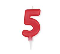 Festa Centro Compleanno Numerale Candele Torta,Set Candeline Compleanno Numeri 0-9 Rosso - Varzi dal 1956 (Numero 5)
