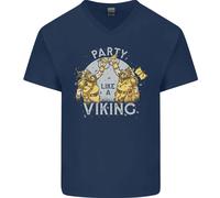 Festa Come Un Vichingo Thor Odin Valhalla Maglietta In Cotone A V