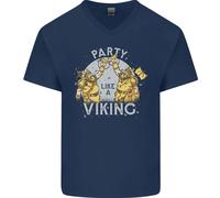 Festa Come Un Vichingo Thor Odin Valhalla Maglietta In Cotone A V