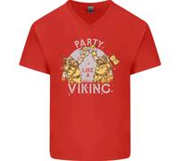 Festa Come Un Vichingo Thor Odin Valhalla Maglietta In Cotone A V