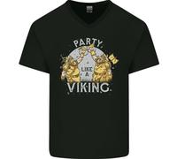 Festa Come Un Vichingo Thor Odin Valhalla Maglietta In Cotone A V