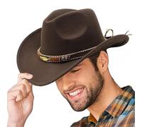 Festa dei cappelli da cowboy - Classico cappello da spiaggia stile cow boy/ragazza arrotolabile - Cappello da cowgirl per uomo donna, cappello da spiaggia con tesa larga per attività all'aperto Zankie