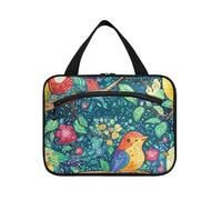 Festa dei genitori Cartoon Cute Bird Family Colorful Hanging Travel Bag per le donne con gancio, designer pieghevole articoli da toeletta borsa per viaggio Essentials Hotel bolso de Mano para Hombre L