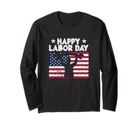 Festa dei lavoratori Union Bandiera americana Patriottica Felice Giornata del lavoro Maglia a Manica