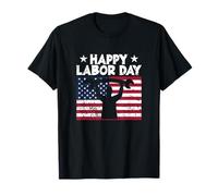 Festa dei lavoratori Union Bandiera americana Patriottica Felice Giornata del lavoro Maglietta