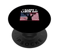 Festa dei lavoratori Union Bandiera americana Patriottica Felice Giornata del lavoro PopSockets PopGrip Adesivo
