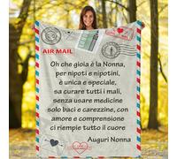 Festa dei Nonni Plaid in Pile Che gioia i Nostri Nonni lettera idea regalo