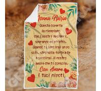 Festa dei Nonni Plaid in Pile con Nome Personalizzato Nonno Nonna idea regalo
