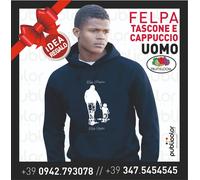 FESTA DEL PAPA 4 FELPA CAPPUCCIO TASCONE UOMO STAMPA PERSONALIZZATA STAMPATA