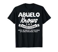 Festa del papà Abuelo sa Tutto Nonno Nonno Spagnolo Maglietta