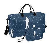 Festa del papà Blue Fish Tool Decorativo Carry on Bag Sport Tote Gym Bag con Cinghia Regolabile per Yoga Grande Capacità Bolsa de Gym para Mujer