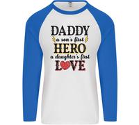 Festa Del Papà Daughter Love Son Eroe Papà Uomo L/S Baseball T-Shirt